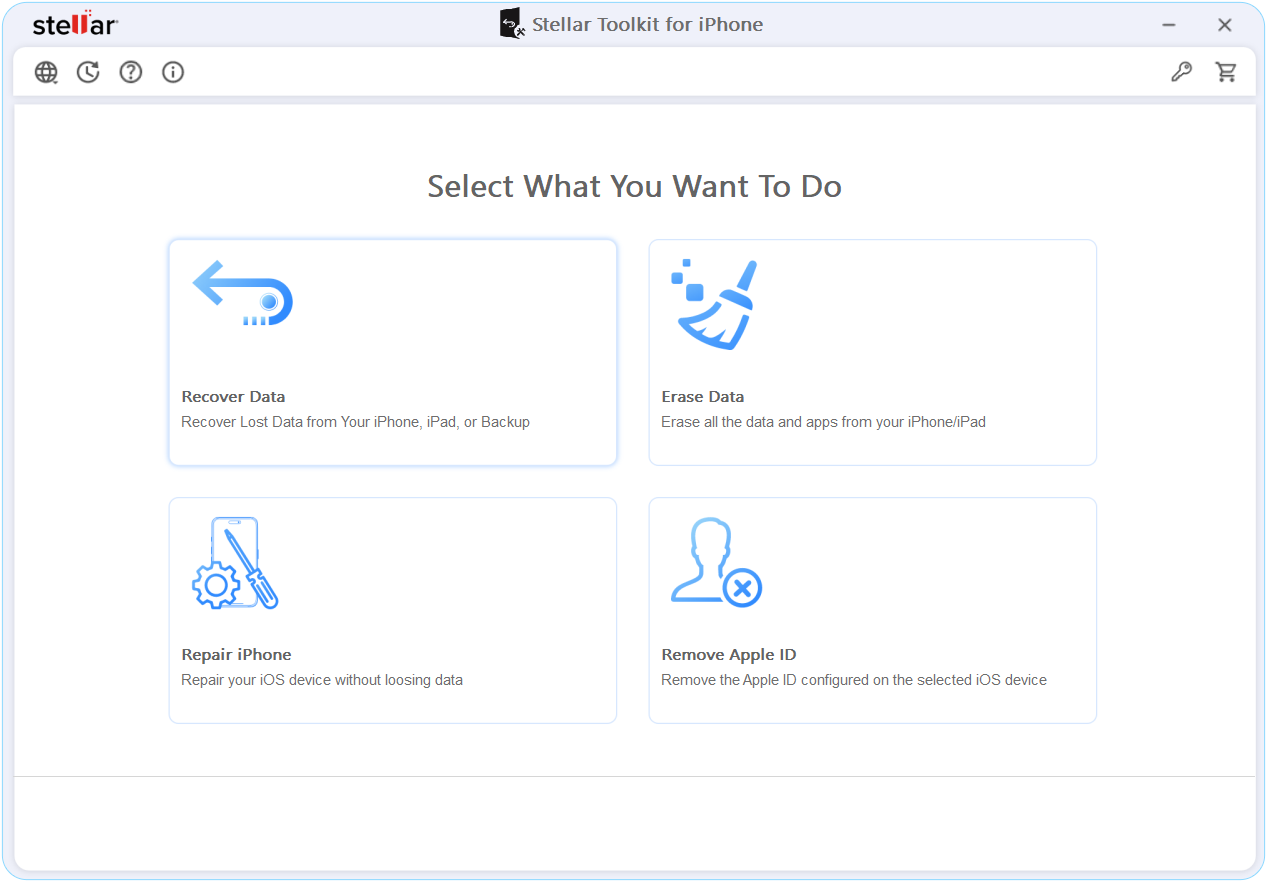 Specify what you want to recover from the device