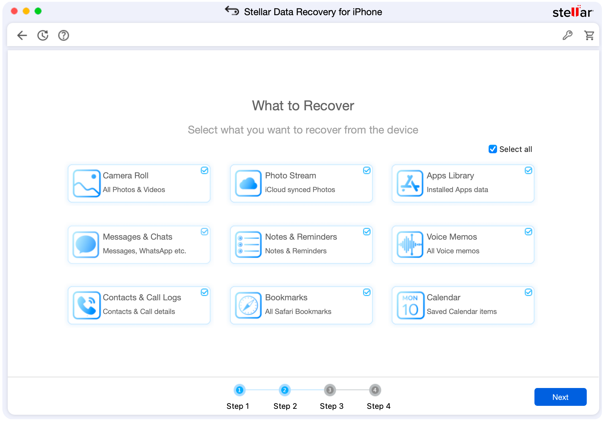 Select What To Recover